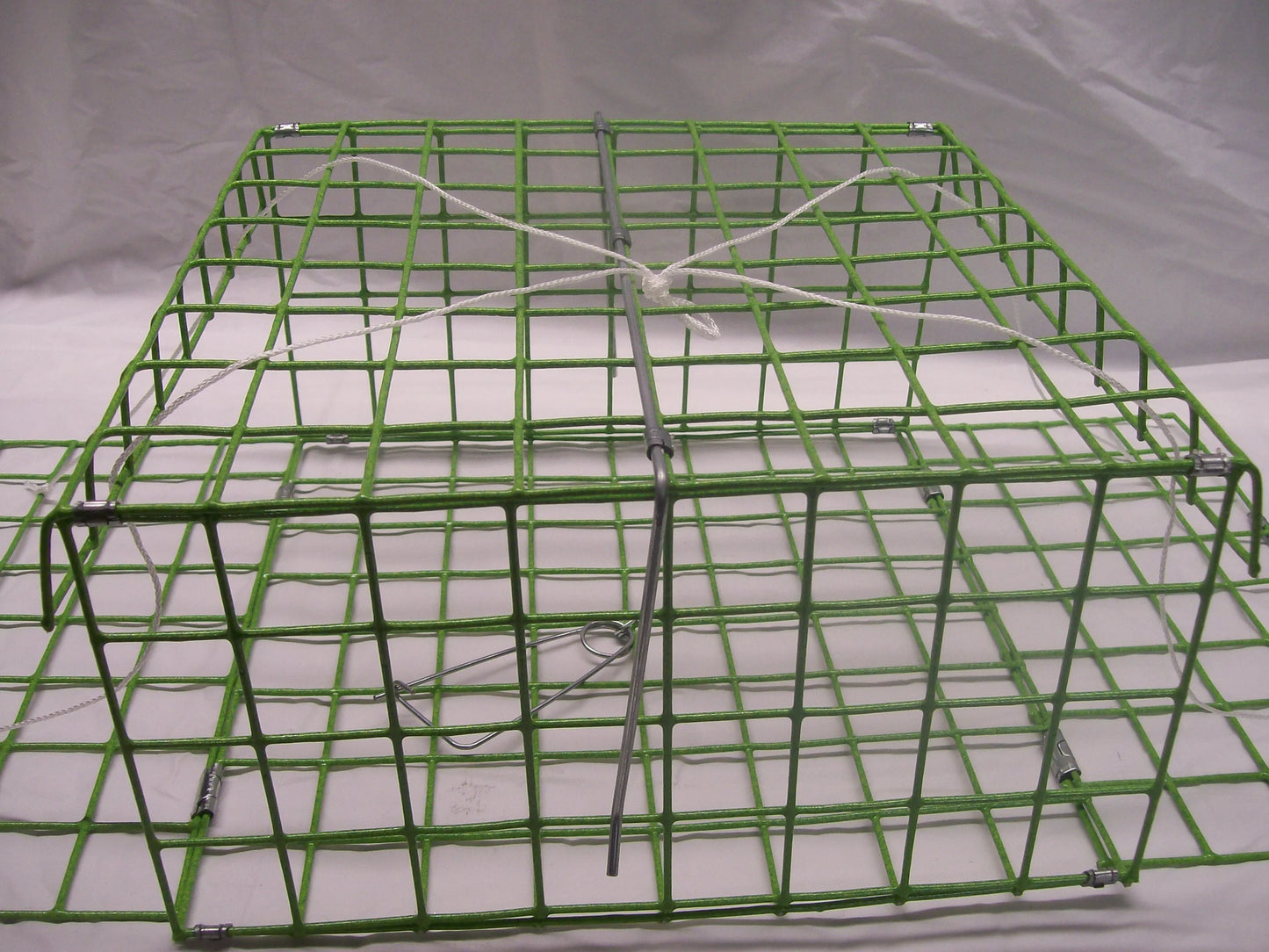 E-Z Catch ( # P-1002 Lime ) Lime Green Fold-A-Way Premium Quality USA Made Two Door Blue Crab Trap