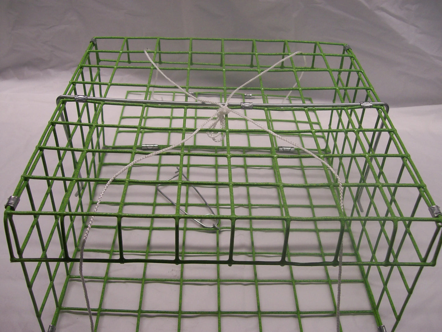 E-Z Catch ( # P-1002 Lime ) Lime Green Fold-A-Way Premium Quality USA Made Two Door Blue Crab Trap