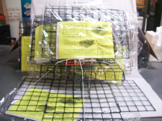 E-Z Catch 6-Pack ( Patent ) # P-1004-B Stow-A-Way 4-Door Folding Crab Trap w/Bait Holder