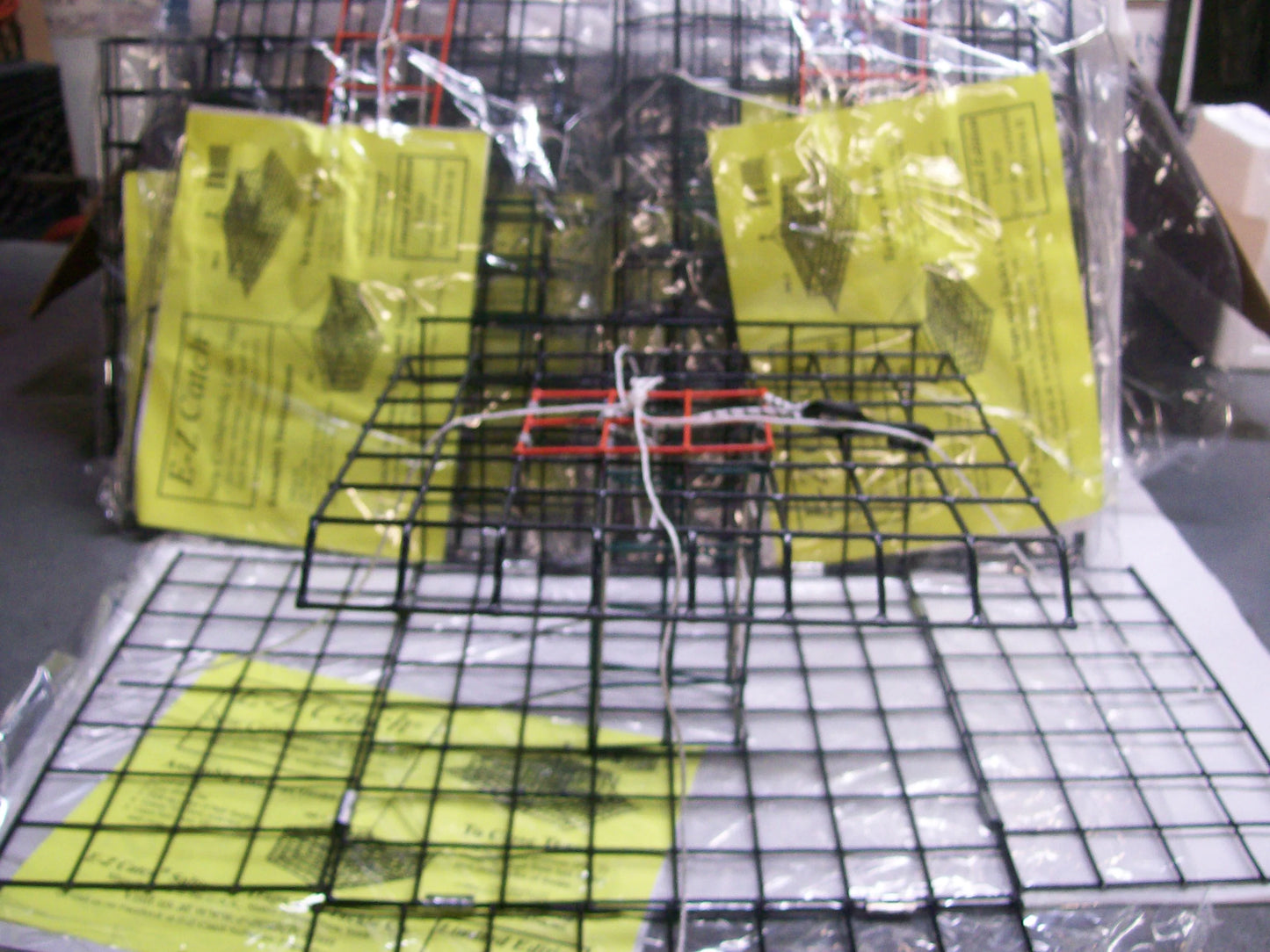 E-Z Catch 6-Pack ( Patent ) # P-1004-B Stow-A-Way 4-Door Folding Crab Trap w/Bait Holder