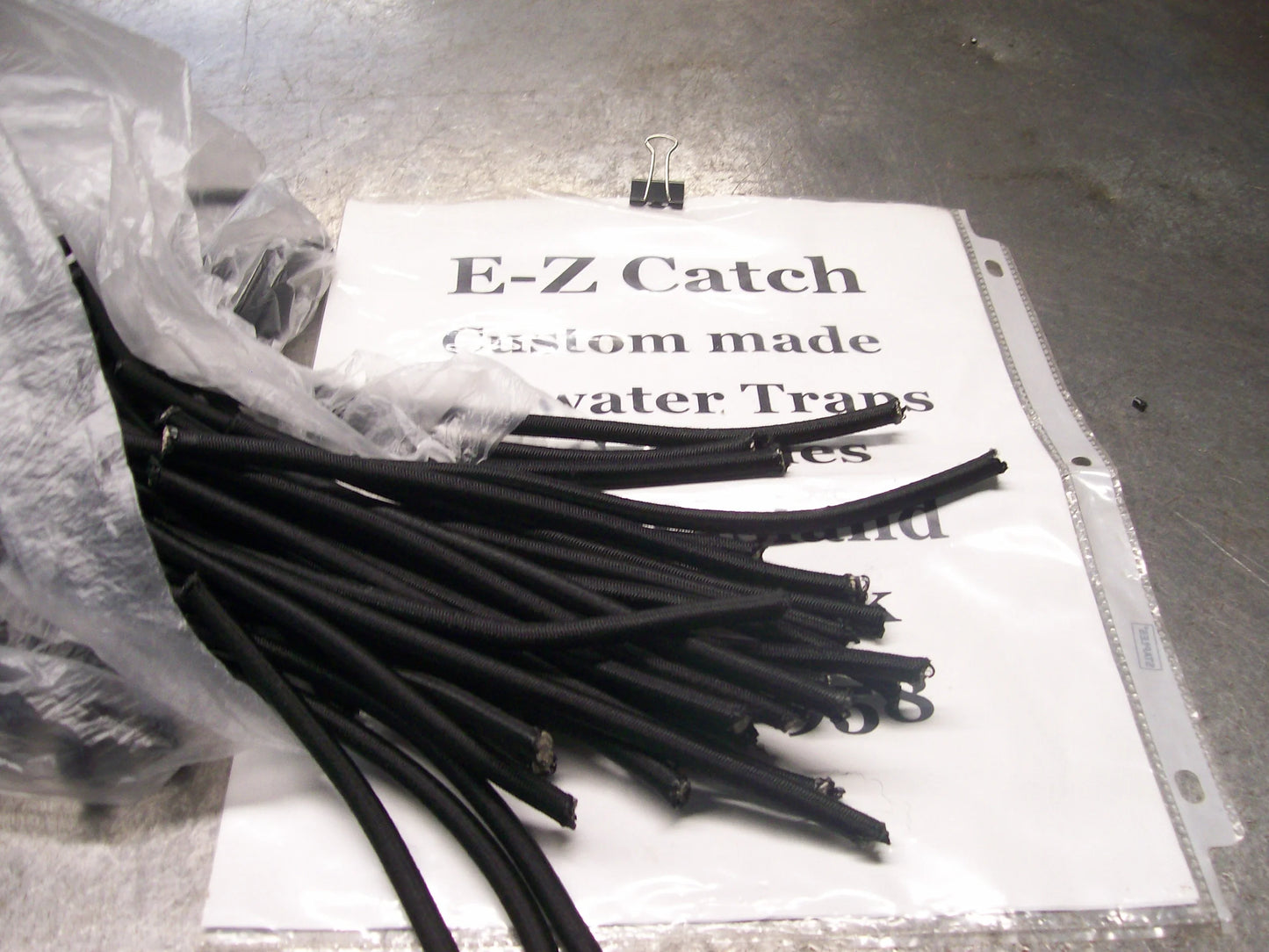 E-Z Catch ( 50 Pack ) Bungee shock cord 1/4" x 7 inch cut's, Heavy Duty, Black Marine Grade USA Made