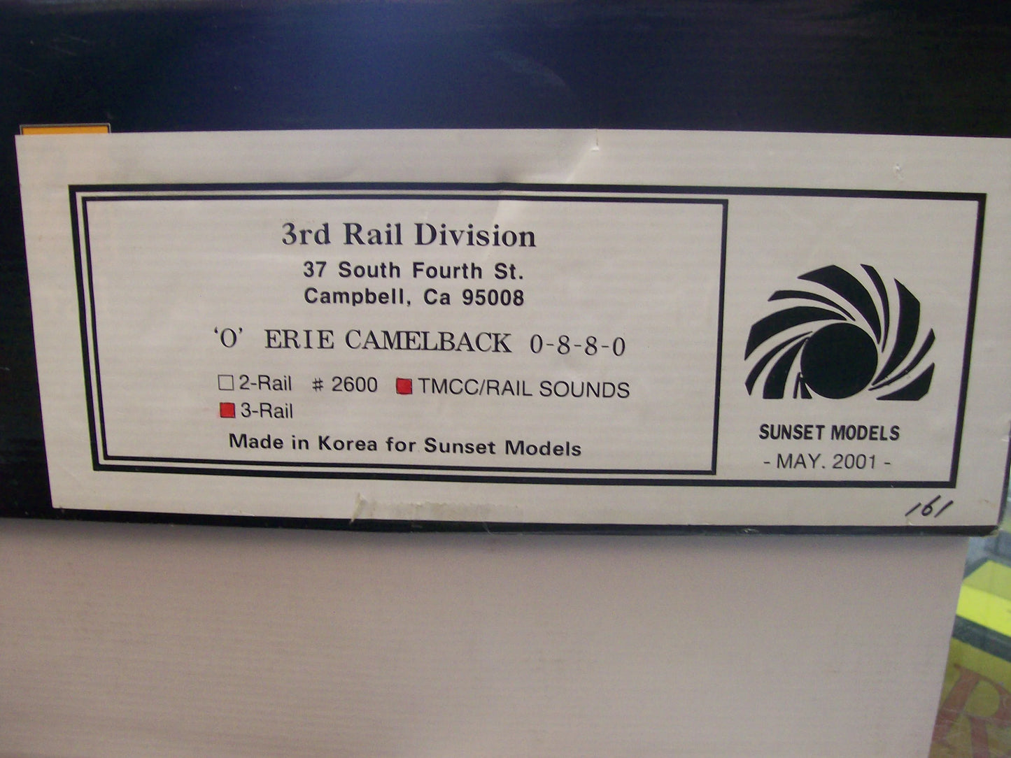 ( Sold Out ) Sunset Models Erie Camelback 0-8-8-0 Brass 3rd. Rail Cab # 2600 w/ TMCC & Railsounds ( 3-Rail )
