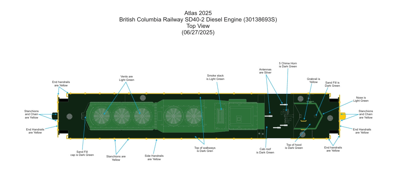 ( ETA June 2026 ) Atlas O Premier Custom British Columbia SD40-2 ( Cab # 752 ) 3-Rail Proto 3.0