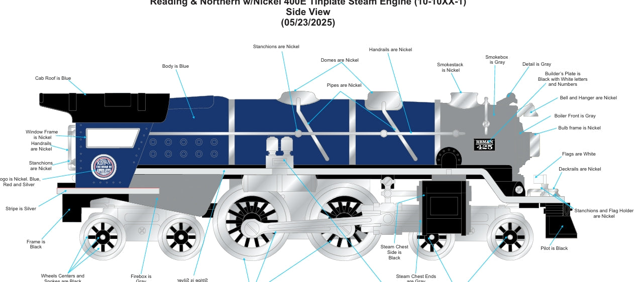 ( ETA January 2026 ) CUSTOM Reading & Northern Tinplate Traditions 400E Steam Locomotive