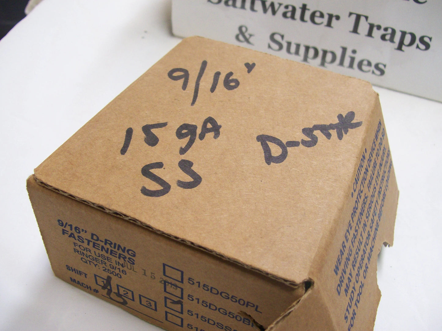 E-Z Catch # 515DSS50PL ( 2,500pc's ) Size 9/16" Stainless Steel Hog Rings (Blunt)