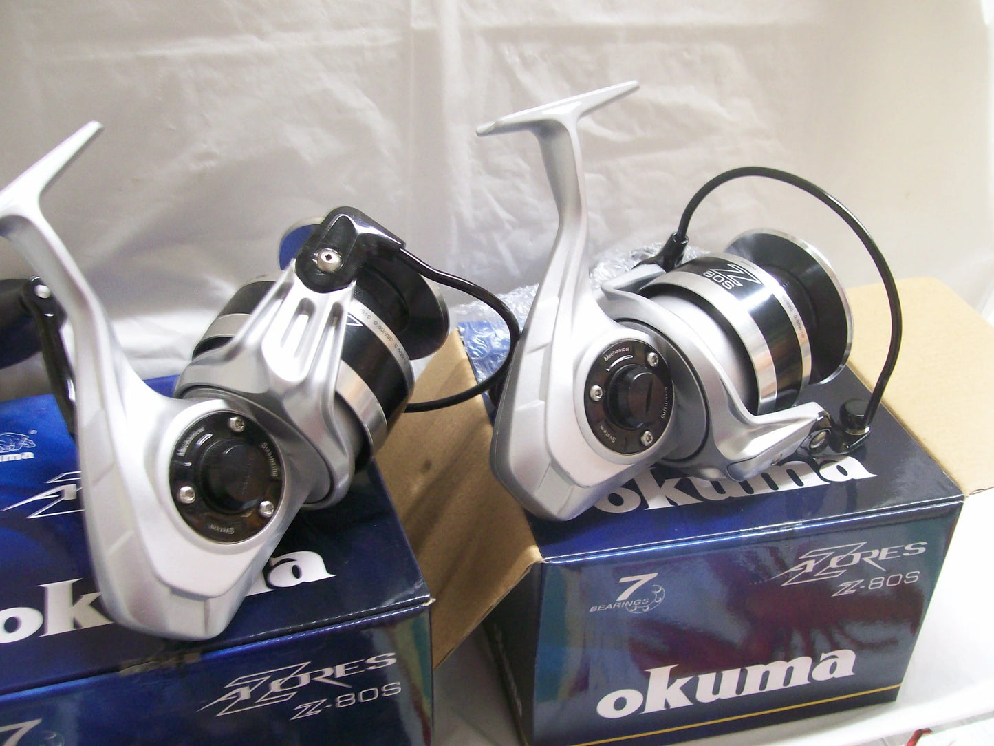 Two Pack Okuma Azores Z-80S Saltwater Heavy Duty Skirted Spool Spinning Reels