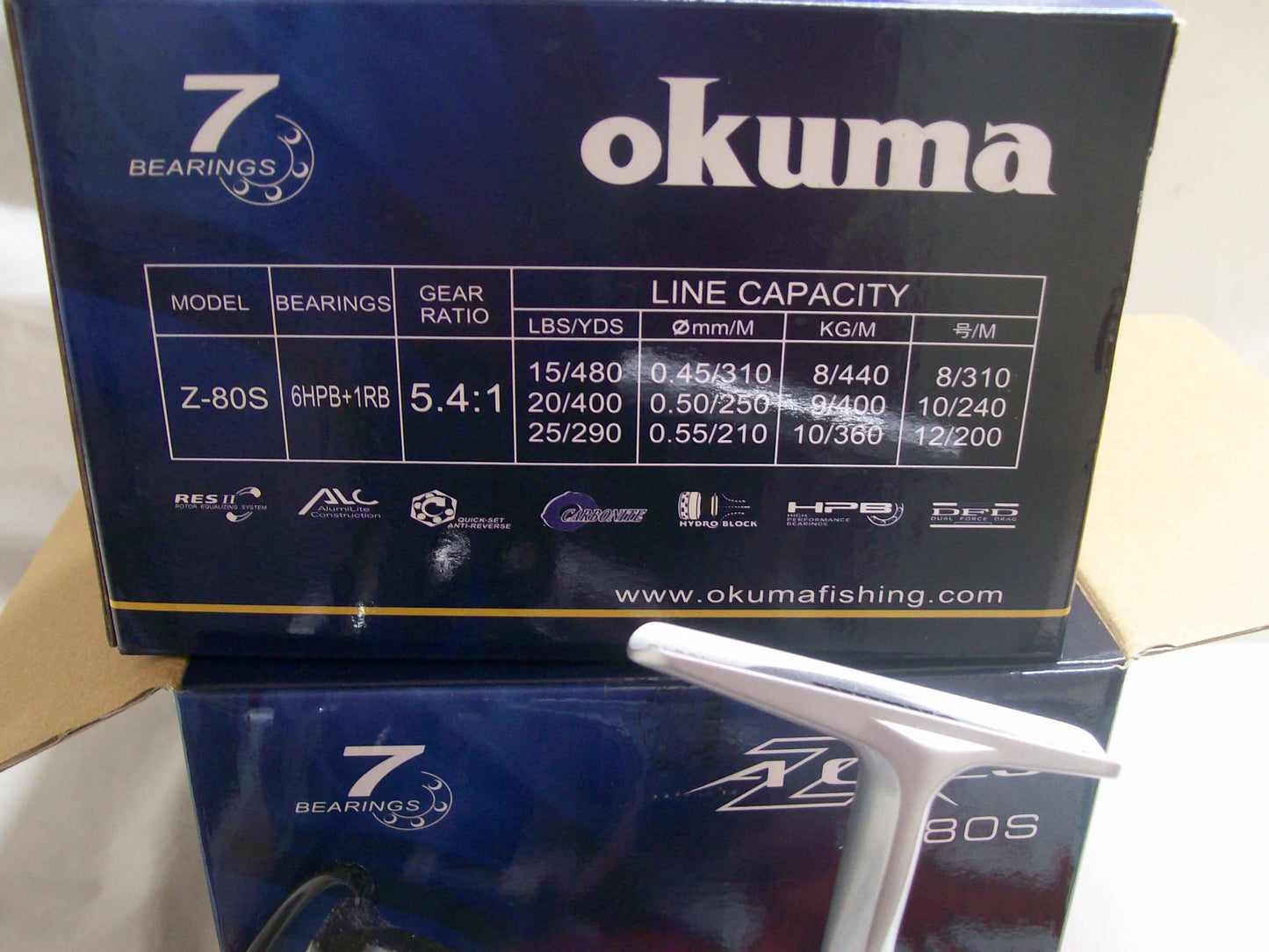 Two Pack Okuma Azores Z-80S Saltwater Heavy Duty Skirted Spool Spinning Reels