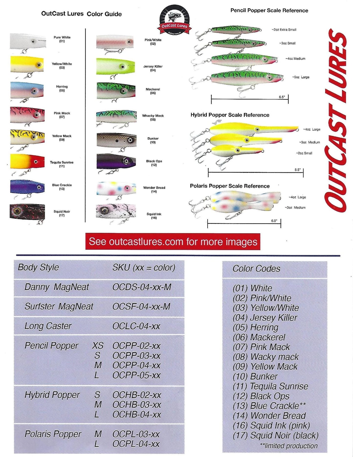 OutCast Custom Wooden Lures Surfster MagNeat Metal Lip Swimmers ( 4 Color's ) 3 ounce