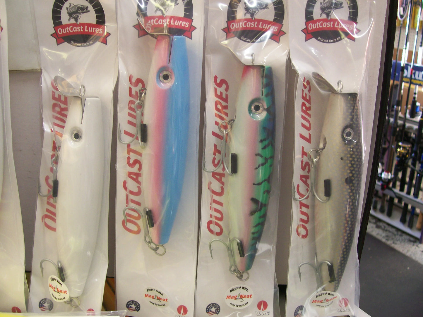 OutCast Custom Wooden Lures Danny MagNeat Metal Lip Swimmers ( 12 Color's ) 3 ounce