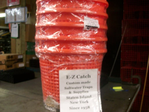 E-Z Catch 5-Pack ( PICK UP ONLY ) # 37030 Large Plastic Orange Crab & Fish Baskets