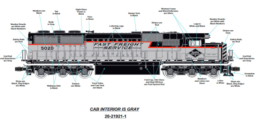 SOLD OUT E-Z Catch Custom MTH ( Reading & Northern Fast Freight ) SD-50 CAB 5021