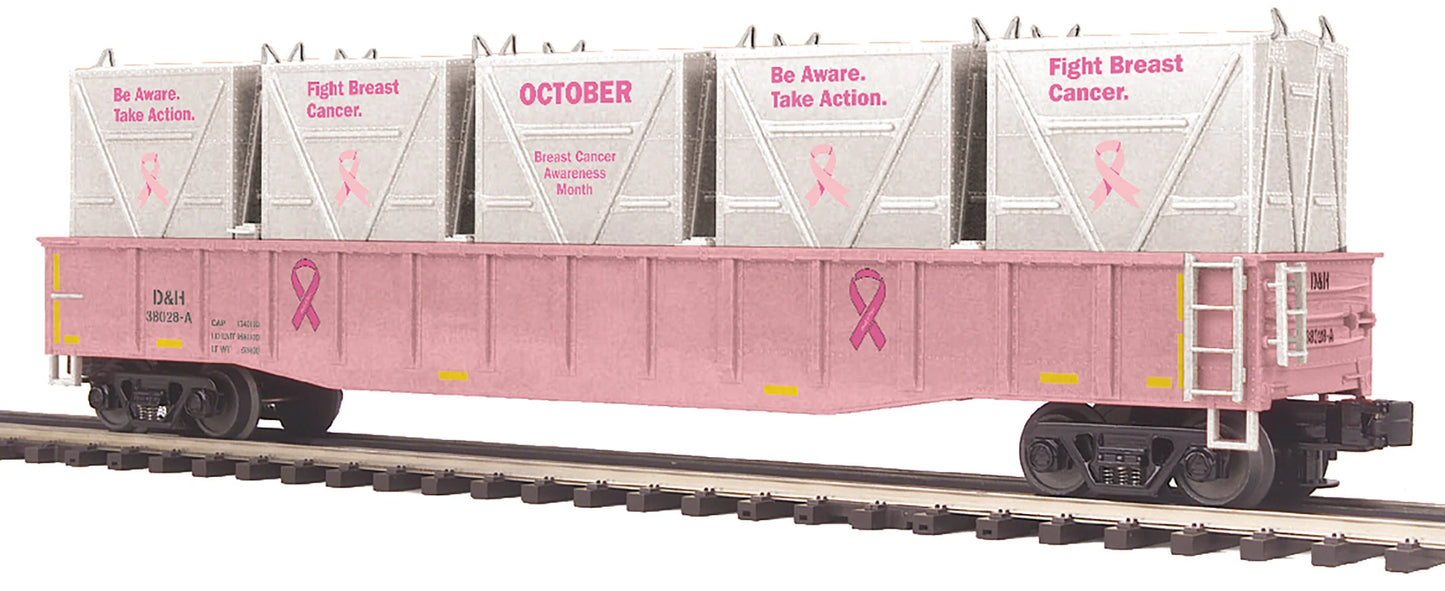 SOLD OUT ( Exclusive E-Z Catch Custom Premier D&H Pink Cancer Awareness Gondola w/White LCL Containers # 38028-A