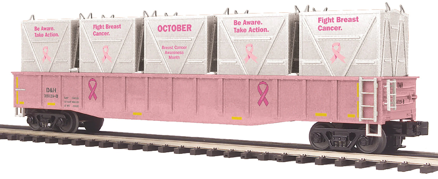 In Stock ( Exclusive E-Z Catch Custom Premier D&H Pink Cancer Awareness Gondola w/White LCL Containers # 38029-B