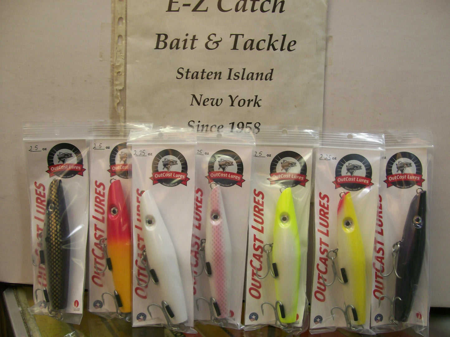 OutCast Custom Wooden Lures ( Pencil Popper's ) ( XS Version ) Two plus ounce's ( 7 colors )