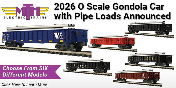 2026 Premier O Scale Gondola Car with Pipe Loads