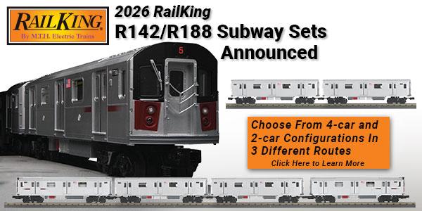 2026 MTH RailKing O Gauge R142/R188 Subway Sets