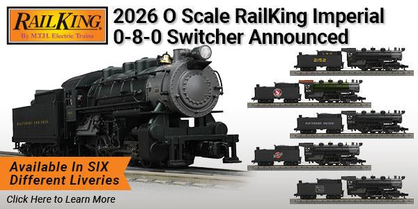 2026 MTH RailKing O Scale Imperial Series 0-8-0 Steam Locomotives