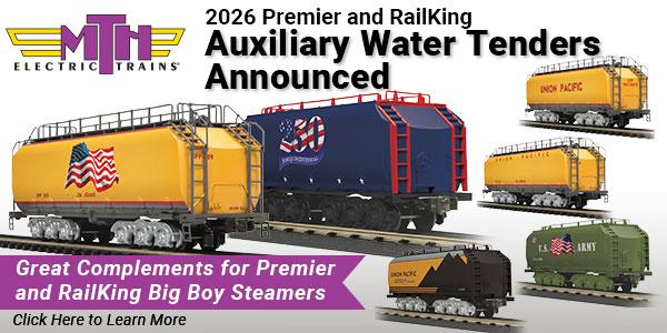 2026 MTH RailKing & Premier Die-Cast Auxiliary Water Tenders