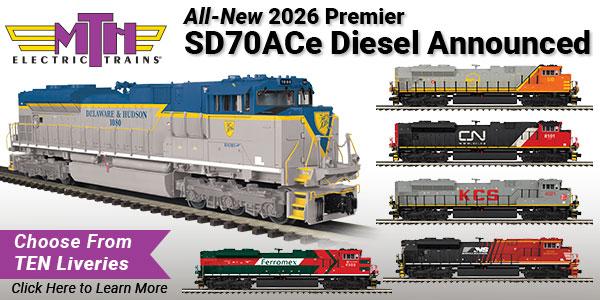 2026 New Tooling MTH Premier O Scale SD70ACe Diesel Locomotives - 3 Rail