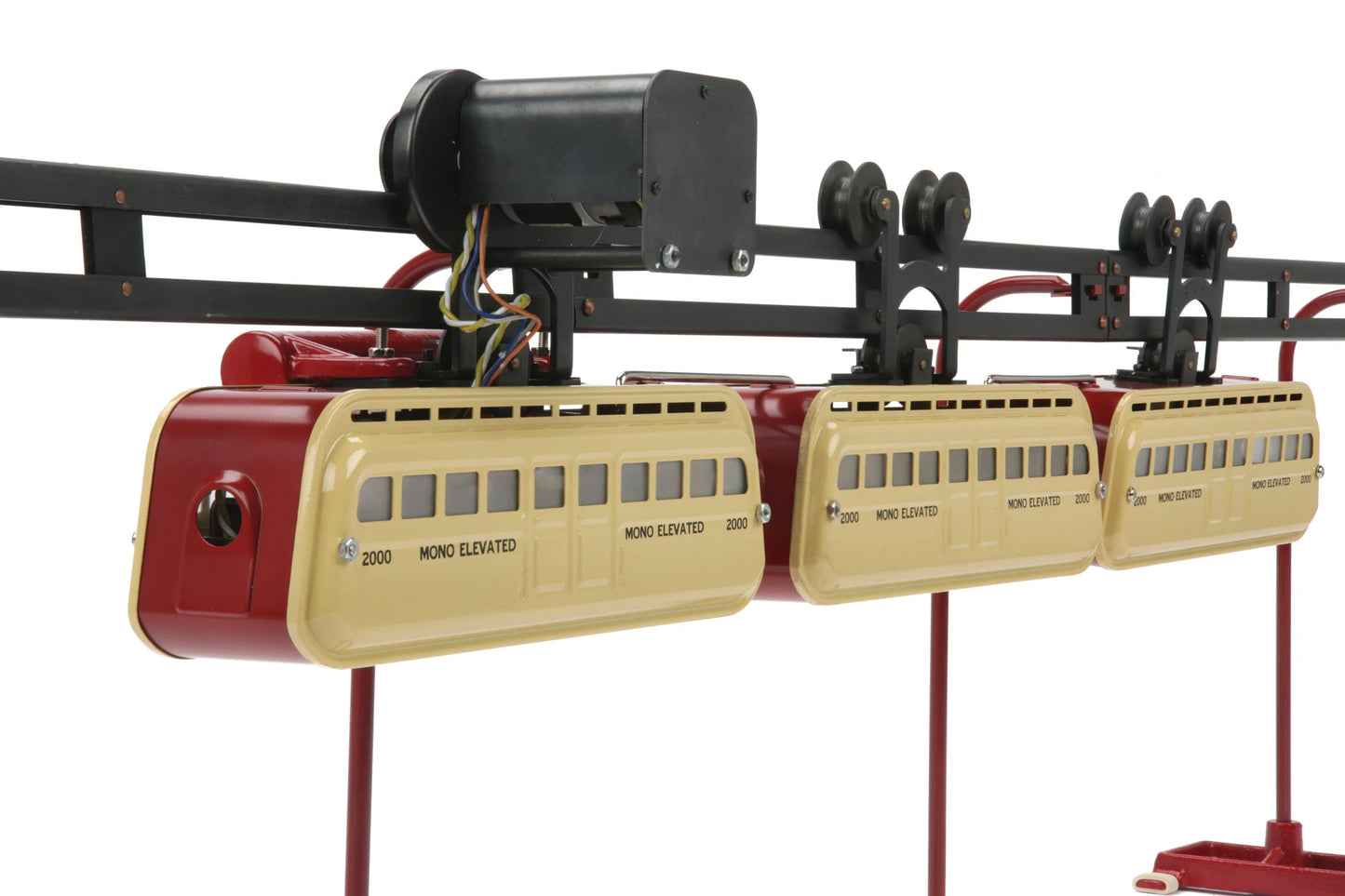 ( ETA SUMMER 2025 ) MTH # 10-3051-1 Tinplate Detroit Monorail Set w/Proto-Sound 3.0 - Red/Cream