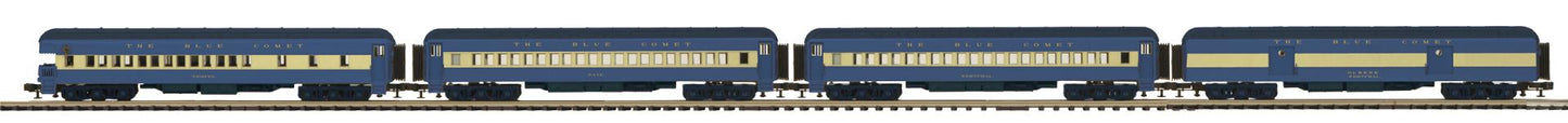 MTH # 20-40083 Jersey Central O Scale Premier 4-Car 70’ Madison Passenger Set
