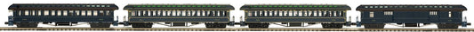 ETA EARLY 2026  MTH O Scale Premier # 20-62105 Baltimore & Ohio 4-Car 64’ Woodsided Passenger Set