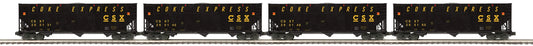In Stock MTH Premier # 20-92395 ( 4-Car) CSX O Scale Coke Hopper Car Set
