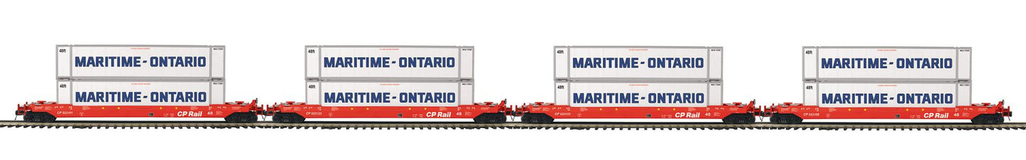 MTH Premier # 20-92435 CP Rail O Scale 4-Car Husky Stack Set