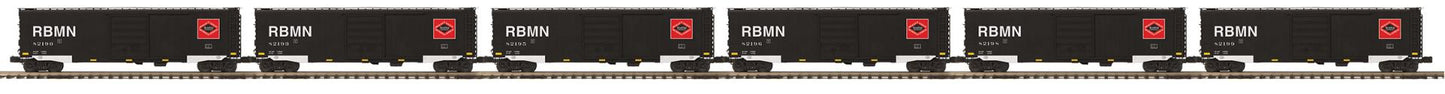 ETA Fall 2025 ( E-Z Catch Exclusive ) MTH 6-CAR PREMIER RBM&N 50' PS-1 Box Car Set