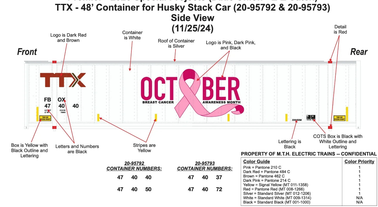 **** PLEASE NOTE *****ETA Summer 2025 ( E-Z Catch Custom Cancer Awareness Pink TTX Husky Stack w/ Two White Containers ( 20-95793 )