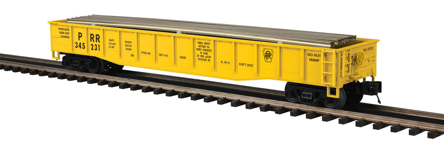 ( ETA MAY 2026 ) MTH Premier O Scale Pennsylvania Gondola Car w/Rails ( Choose from TWO DIFFERENT Road Numbers )