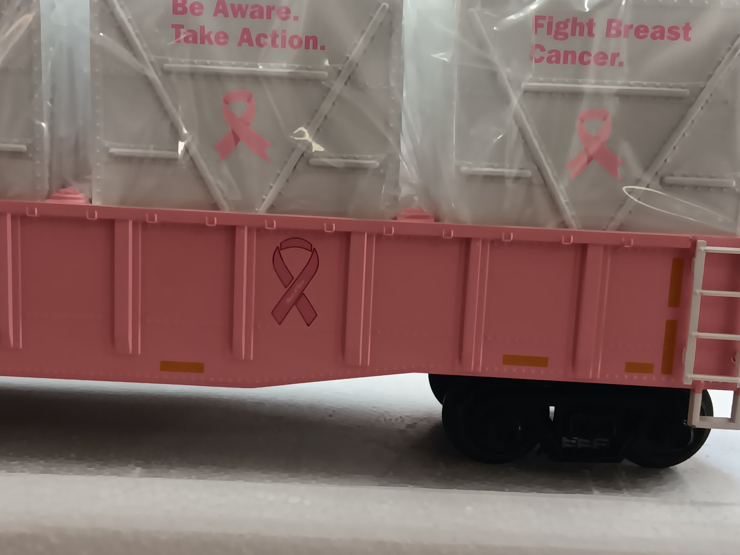 In Stock  ( Exclusive E-Z Catch Custom Premier D&H Pink Cancer Awareness Gondola w/White LCL Containers # 38028-A