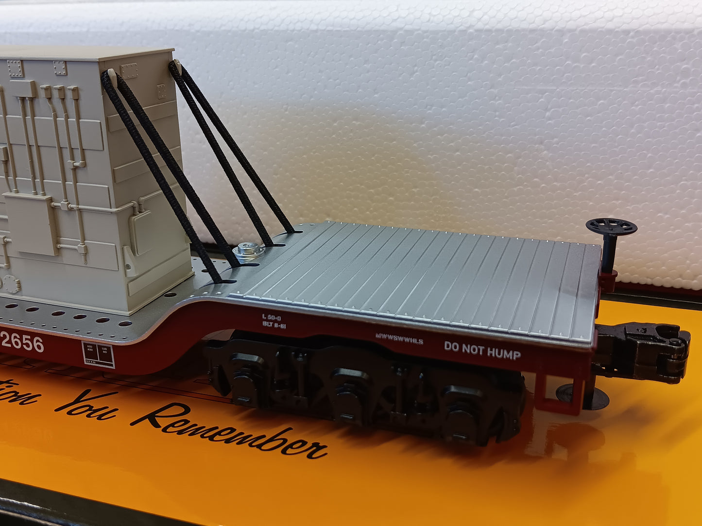 ( Now in Stock ) MTH Custom Railking RJ Corman Dep. Center Flat Car w/Transformer Load Rd # RJCC142656