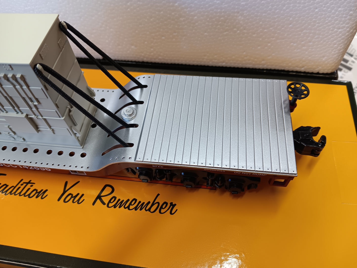 ( Now in Stock ) MTH Custom Railking RJ Corman Dep. Center Flat Car w/Transformer Load Rd # RJCC142656