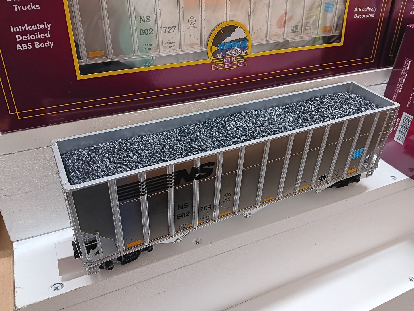 In Stock MTH Premier # 20-92390 ( 4-Car)  Coke Hopper Car Set - Norfolk Southern (Plated)