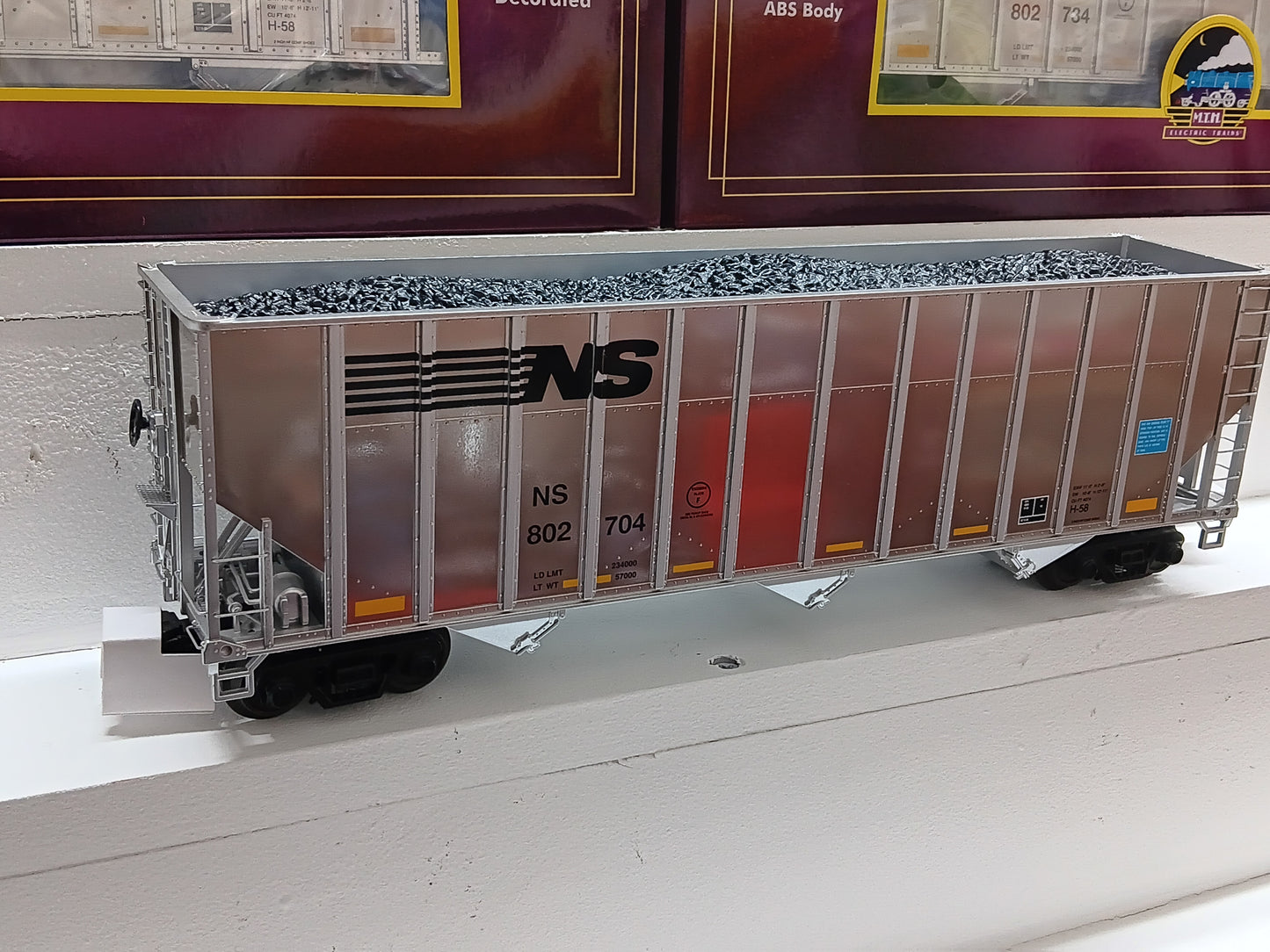 In Stock MTH Premier # 20-92390 ( 4-Car)  Coke Hopper Car Set - Norfolk Southern (Plated)