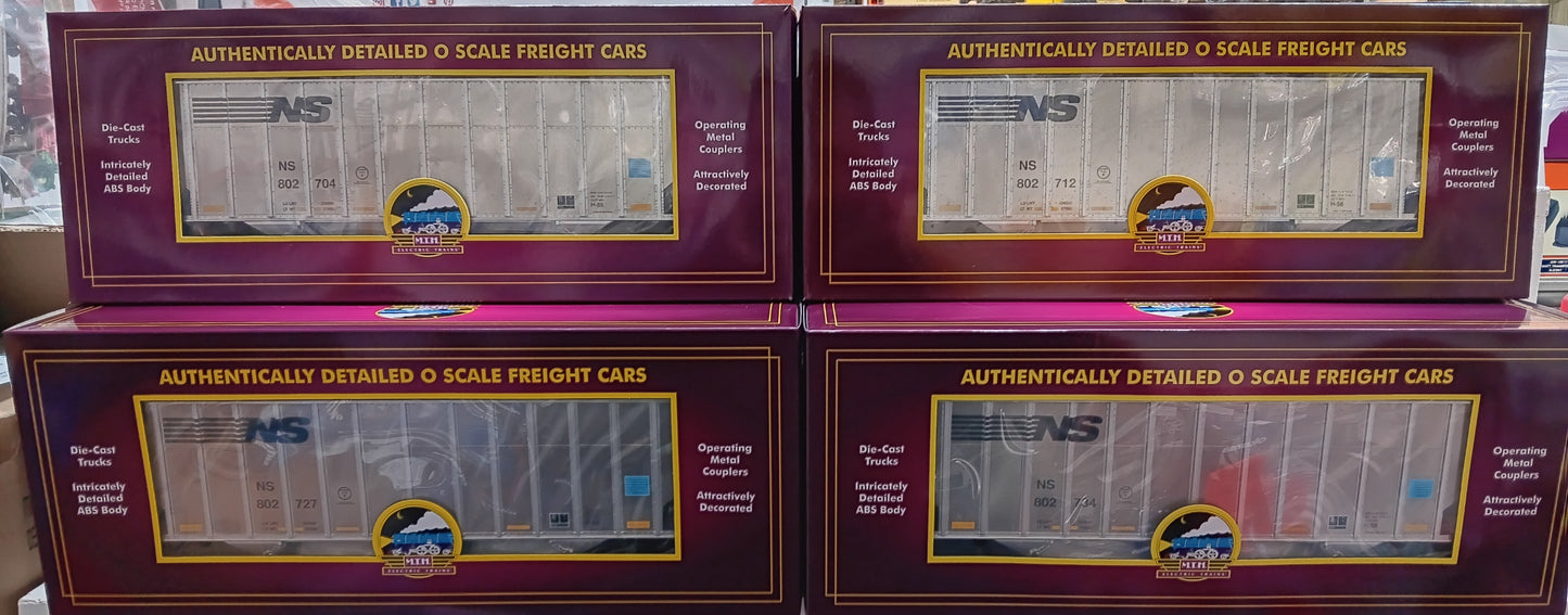 In Stock MTH Premier # 20-92390 ( 4-Car)  Coke Hopper Car Set - Norfolk Southern (Plated)