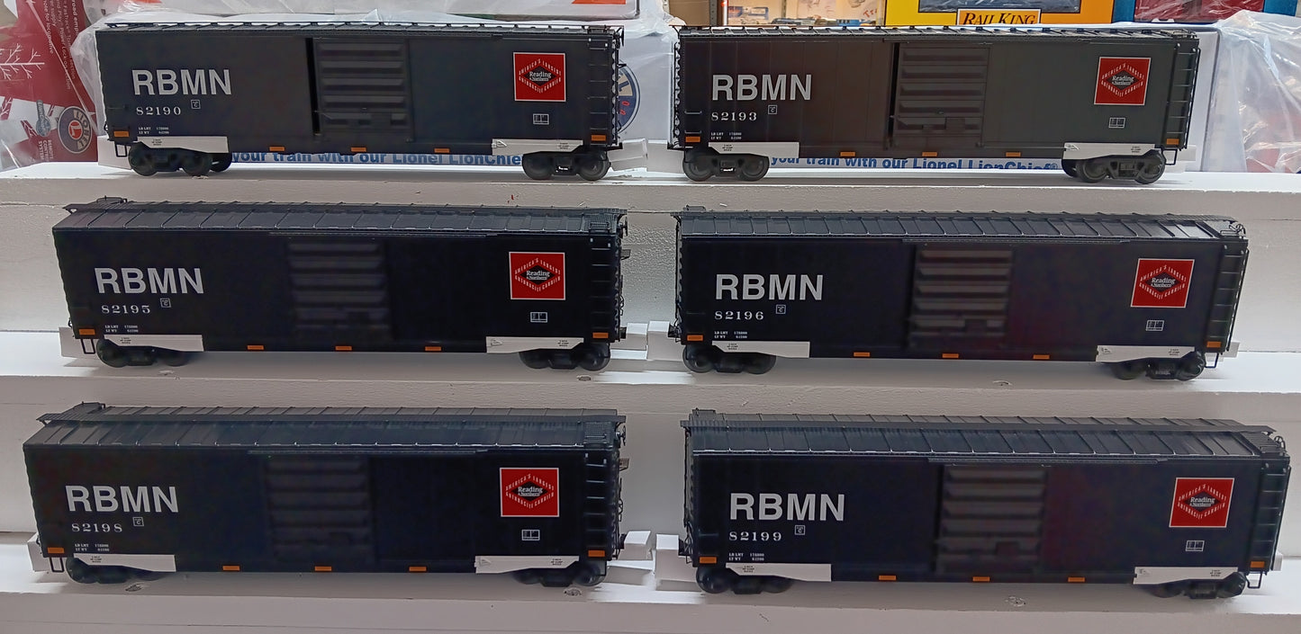 In Stock ( E-Z Catch Exclusive ) MTH 6-CAR PREMIER RBM&N 50' PS-1 Box Car Set