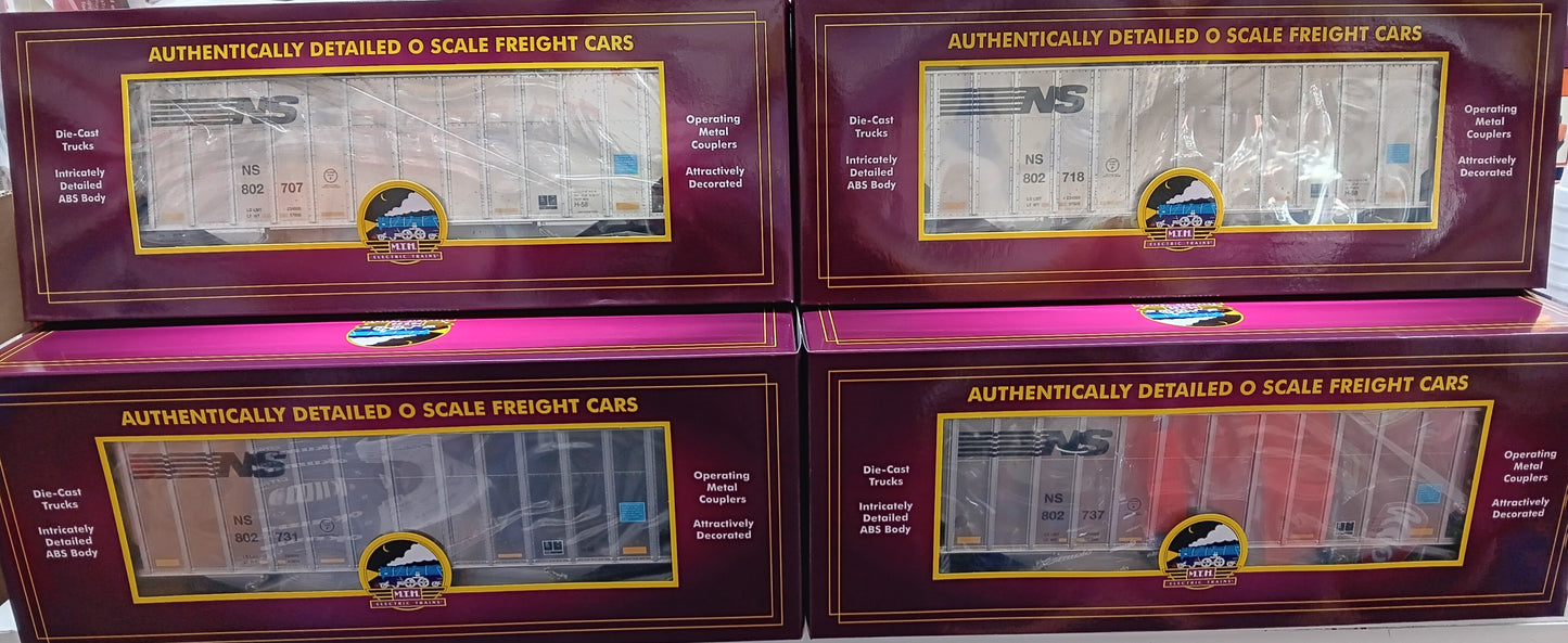 In Stock MTH Premier # 20-92391 ( 4-Car)  Coke Hopper Car Set - Norfolk Southern (Plated)