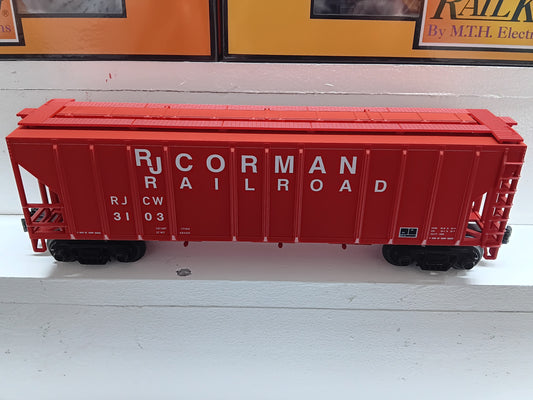 MTH RailKing # 30-70159 RJ Corman 3-Car Ps-2 Discharge Hopper Set (O Gauge)