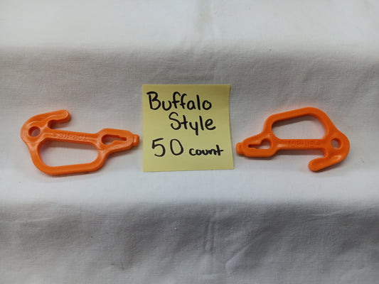 E-Z Catch Orange Plastic Crab Pot / Crab Trap Shock Cord Hooks ( 50 pk ) USA Made Choose from Buffalo, Penguin, or Anchor Style