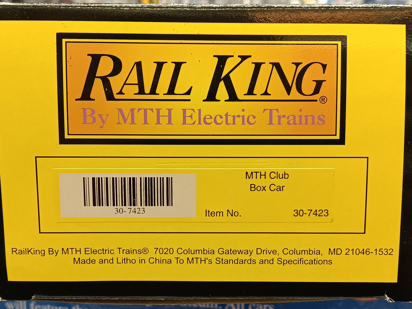 MTH RailKing # 30-7423 O Gauge MTH RailRoaders Club 1998 Box Car
