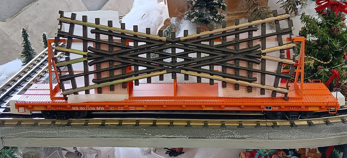 MTH Premier # 20-92105 Norfolk Southern O Scale 60' Flat Car w/Track Crossover Load (Select from Rd # 901640, 901642, 901644, 901648, 901655 or 901656)