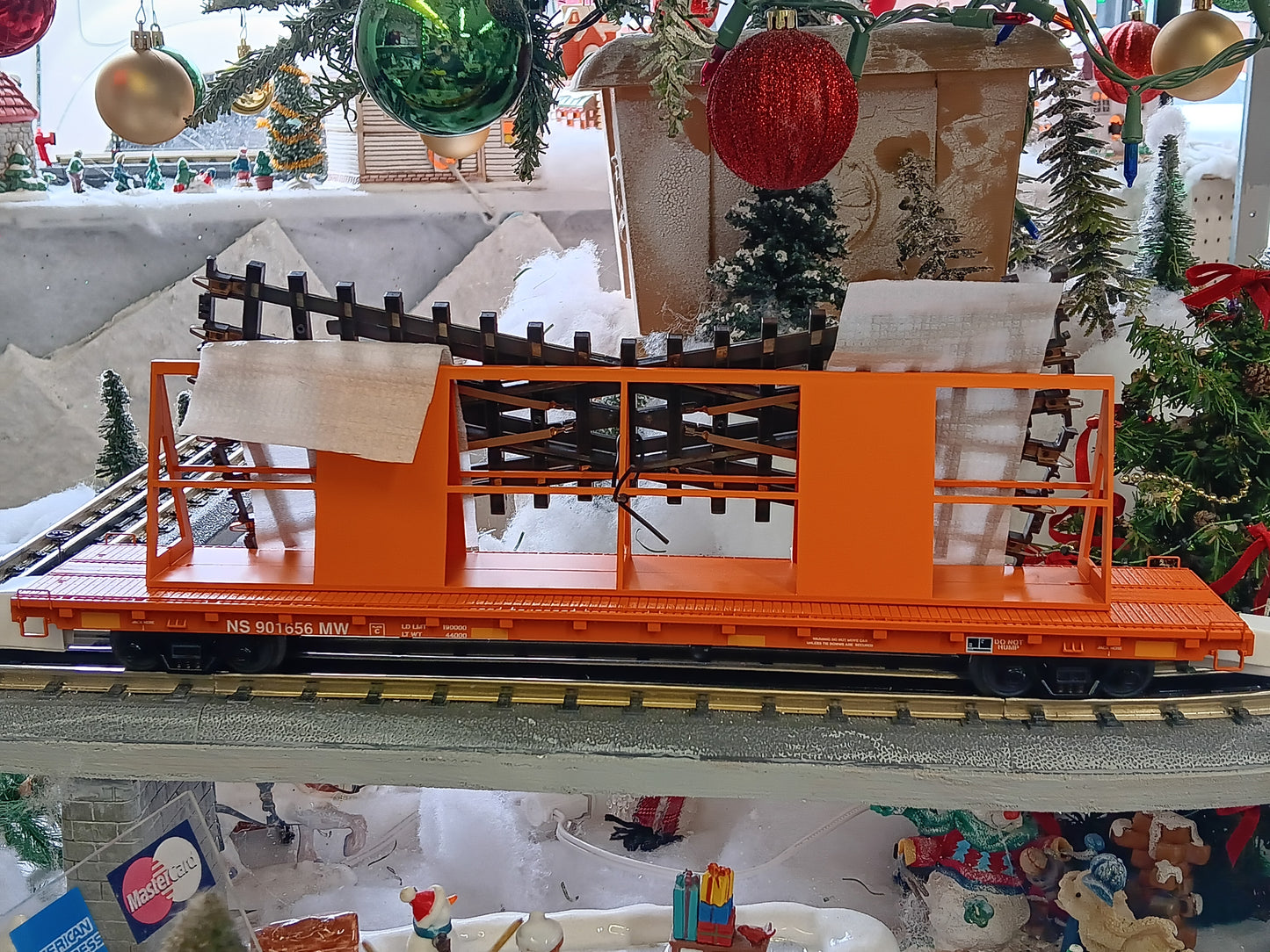 MTH Premier # 20-92105 Norfolk Southern O Scale 60' Flat Car w/Track Crossover Load (Select from Rd # 901640, 901642, 901644, 901648, 901655 or 901656)