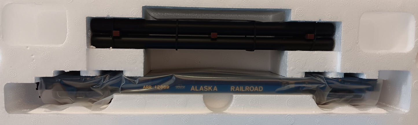 Atlas O TRAINMAN # 3001880-1 ALASKA RAILROAD 52'6" FLAT CAR W/ LOAD # 12889 - 3RL