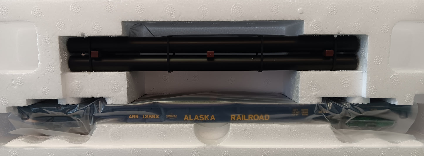 Atlas O TRAINMAN # 3001880-2 ALASKA RAILROAD 52'6" FLAT CAR W/ LOAD # 12892 - 3RL
