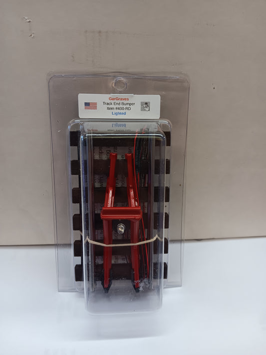 Gar Graves # 400-RD ( O Gauge )  Phantom Tinplate Red Lighted Track Bumper 3 Rail