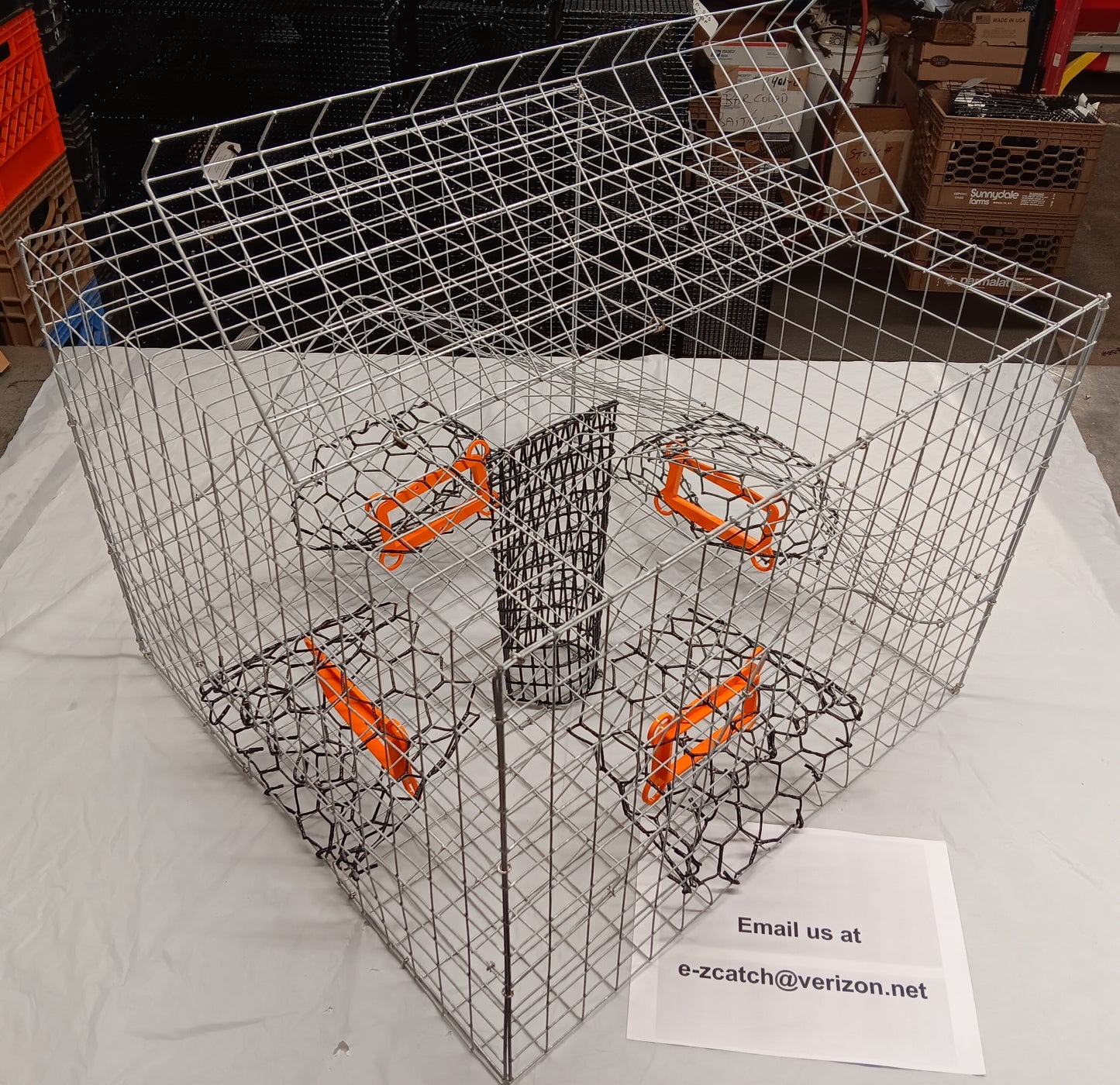 * PICK UP ONLY * E-Z Catch # G-302-STE ( Galvanized ) Full Size Maryland Style Crab Pots ( 24 x 24 x 18 )