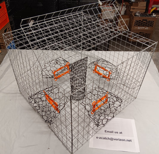 * PICK UP ONLY * E-Z Catch # G-302-STE ( Galvanized ) Full Size Maryland Style Crab Pots ( 24 x 24 x 18 )