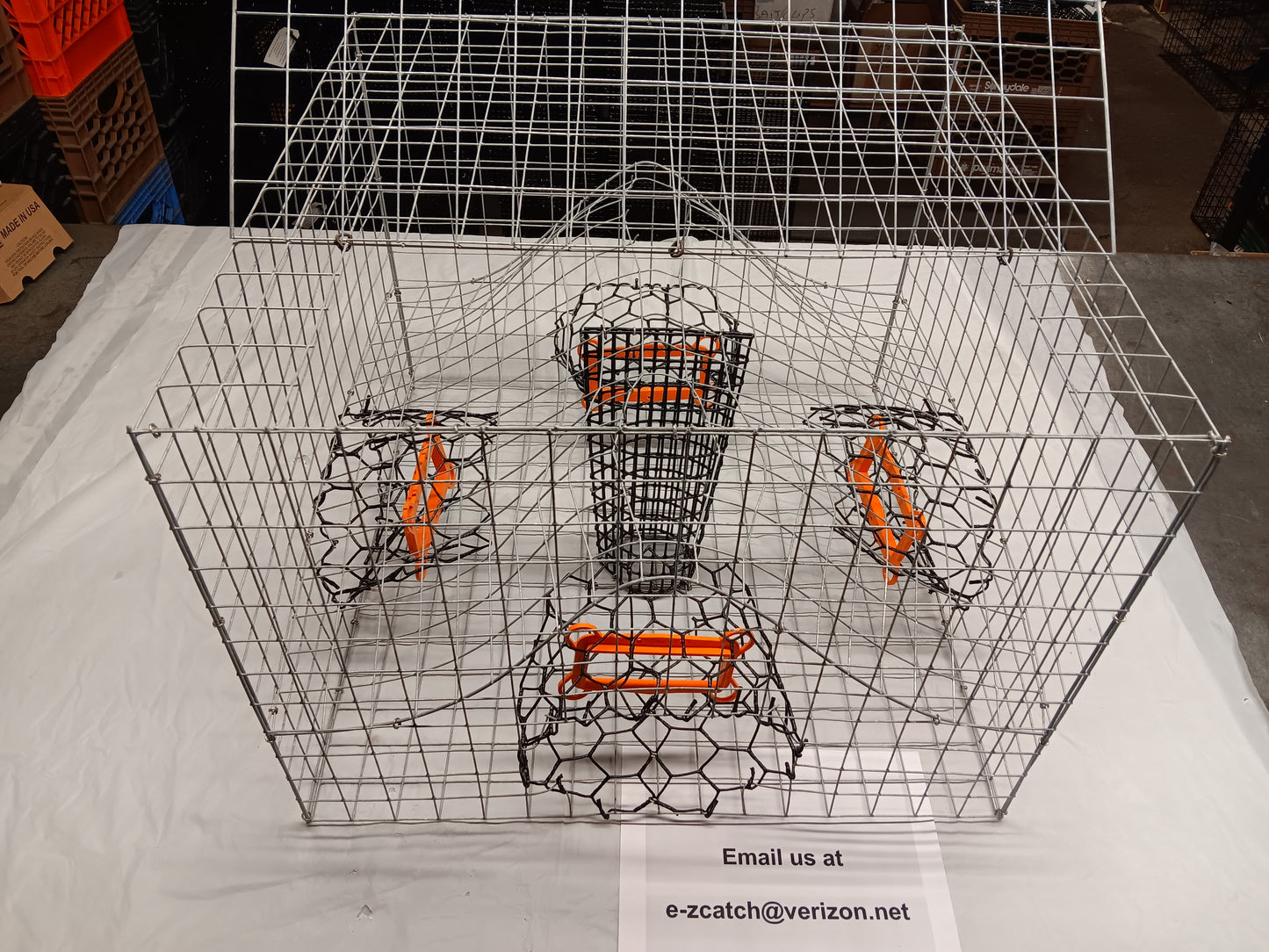 * PICK UP ONLY * E-Z Catch # G-302-STE ( Galvanized ) Full Size Maryland Style Crab Pots ( 24 x 24 x 18 )